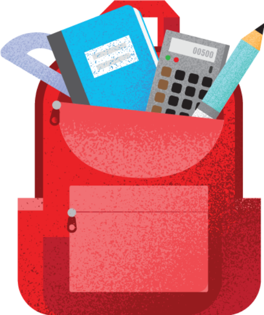 a red backpack