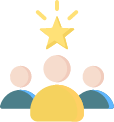 3 people with a star over the middle